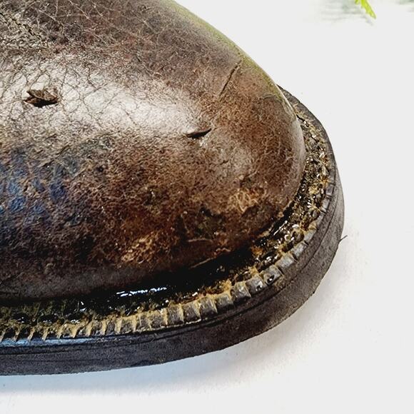 Tony Lama Boots 10B Cowboy Brown Leather Handcrafted Oil Resistant Mens - Picture 13 of 16